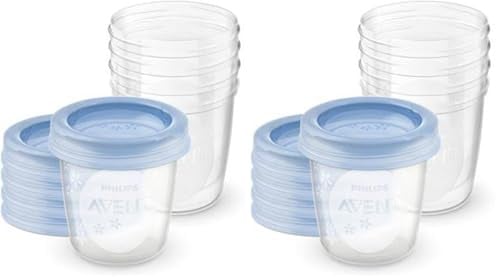Philips Avent Lot de 10 Pots de Conservation et leurs Couvercles Vissables 180 ml