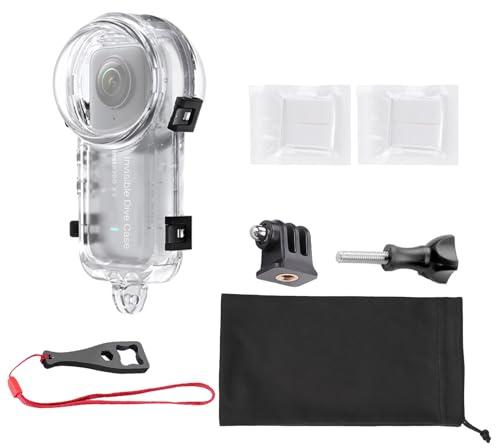 Insta 360 X3 - Funda de buceo invisible, carcasa de prevención de salpicaduras impermeable hasta 50 m (164 pies) para buceo subacuático Insta360 X3 con accesorios de soporte