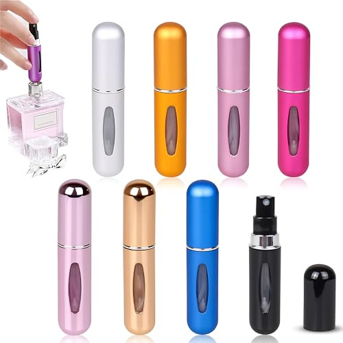 Munshi & Saint Mini Perfume Refill Bottle, Easy To Refill & Carry Pocket Size Aluminium Glass Empty Bottle - 5ML (5)