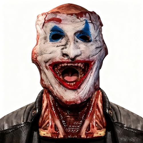 HUTRADE Halloween Horror Clown Latex Maske - Kreativität Doppelte Schicht Abziehbare Joker Maske, Gruselige Party Rollenspiel Requisiten,Horror Styling Erwachsene Maskerade