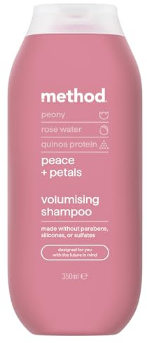 Method Pure Peace Shampoo, Peony & Rose Water, Sulphate Free, 350ml