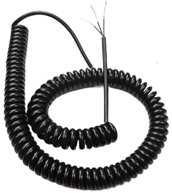 Cables alargadores, Cable eléctrico Extensible, Cable Espiral de Resorte Negro, Cable telescópico Extensible, Bobina retráctil.