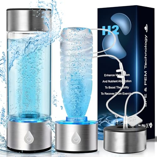 Générateur de bouteille d'eau d'hydrogène 3 en 1, marque d'eau jusqu'à 4000 PPB, technologie SPE/PEM - Riche en hydrogène pour boire et inhaler, nettoyage automatique, portable pour la maison, la