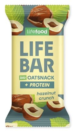 Lifefood Lifebar Oat Snack +Protein, hazelnut crunch, 40g