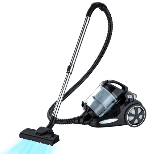 Fizuuye Beutelloser Staubsauger 1600W, 4L Bodenstaubsauger ohne Beutel, 15Kpa, mit HEPA Filter, 5m Kabel, für Parkett,Teppich,Fliesen,Tierhaare, leistungsstarker Staubsauger (4L)