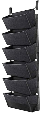 Bolsas de cultivo colgantes Bolsa de plantación con 6 bolsillos Jardinera vertical de pared para jardín Bolsas de cultivo de plantas impermeables Macetas de tela montadas en la pared para balcón Negr