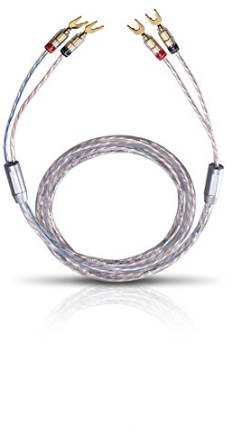 Oehlbach Twin Mix Two 200 - Lautsprecherkabel-Set versilbert 2 x 6,0 mm², mit Kabelschuh-Verbinder - Made in Germany - 2 x 2 m - glasklar