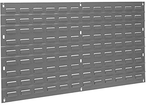 Akro-Mils 30136 Lamellen-Wandpaneel aus Stahl, Garagen-Organizer für die Montage von AkroBin Aufbewahrungsbehältern, 91,4 cm B x 48,8 cm H), Grau, (1 Stück)