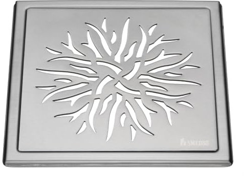 Smedbo Outline Boden Reiben mit Krone Muster von Edelstahl gebürstet, Silber