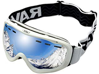 RAVS Damen Skibrille Frauenbrille Schutzbrille Schneebrille auch für Brillenträger (in)