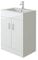 VeeBath VUMW60 Sphinx Free Standing Basin Vanity Cabinet Unit with 2 Swing Doors & Rectangular Sink-600mm, High Gloss White, 600mm
