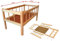 Rappa 112094 Großes Puppenbett aus Holz Naturholz - 50 cm Länge - Leichter Zusammenbau