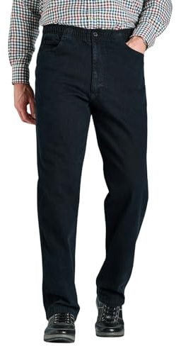 Chums Men's Elastic Waist Denim Jean in Stretch Fabric Black