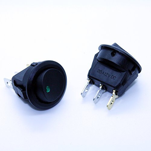 LED-Mafia® 1X Wippschalter 12V beleuchtet Kippschalter (1X grün)