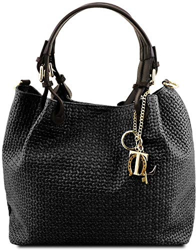 Tuscany Leather TL KeyLuck - Tasche aus geprägtem Leder - TL141573 (SCHWARZ)