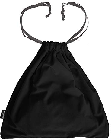 Velvet Hair Dryer Storage Bag with Large Internal Pocket – Soft & Stylish 35x35cm Pouch to Protect Appliances, Heels & Accessories with Drawstring Closure (Black)
