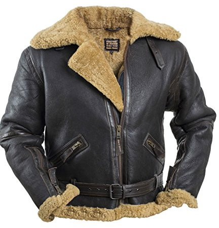 Noble House RAF Fliegerjacke Herren Lederjacke Schaffelljacke (S)