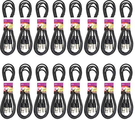16x QTX 3M DMX Lead Cable DJ Disco Lighting Extension