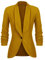 UNibelle Blazer Elegante Donna Maniche 3/4 Giacca da Abito Business Casuale Cardigan Cotone Blazer S-3XL (Giallo ocra, XXL)