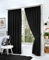Hachette Thermal Blackout Curtains Pencil Pleat Tape Top Including Pair of Tiebacks (Black, 46 X 54)