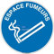 AUA SIGNALETIQUE - Panneau Espace fumeur texte-R - Ø 200 mm, PVC 1.5mm