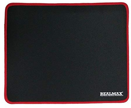 REALMAX® Mouse Mat Pad (270x220x3mm) For Laser Optical Mice Computer PC Laptop Desktop Thick Water-Resistant Gaming With Non-Slip Rubber Base Cloth Edges (Red)