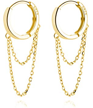 SLUYNZ 925 Sterling Silber Ohrringe Quaste baumeln für Frauen Teenager Damen Minimalistische Creolen Ohrringe Kette