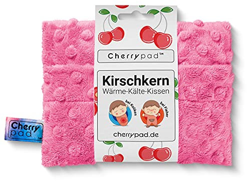 Kirschkernkissen Cherrypad ® | Wohltuendes Wärme- und Kältekissen | Design für Babys und Kleinkinder ab 0+ Monaten – Maße: 16 cm | Cherry Pad | (Minkey Rosa)