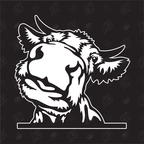 speedwerk-motorwear Kuh Version 4 - Aufkleber, Autoaufkleber, Sticker, Cow, Kalb, Rind, Bulle, Ochse, Stier, Bauernhof, Tiere, Farmanimals, Farmtiere, Milchkuh, Flecken (AUCH MIT Wunschname MÖGLICH)