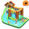 DREAMADE Aufblasbare Hüpfburg, Wasserpark mit Rutsche Planschbecken Kletterwand Wasserkanone Bällebad, Wasserrutsche für Kinder 3-10 Jahren, 368x303x230cm (mit Gebläse)