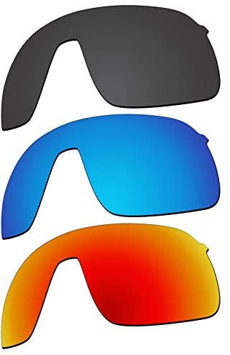 EZReplace Ersatzgläser für Oakley Sutro Lite OO9463 Sonnenbrille (polarisierte Gläser) – passend für Oakley Sutro Lite Frame (Carbon Black + Ice Blue + Fire Red), Carbon Schwarz + Ice Blue + Fire