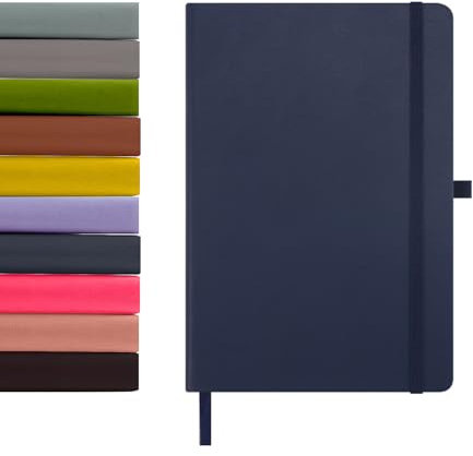 delka A5 Notebook – Lined Notepad Journal, Soft Cover Writing Pad for Office, School, College, Home & Business – Ideal for Note Taking, Daily Planning, Journaling & Study (NAVY, Pack of 1)