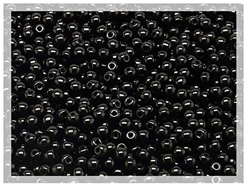 100 stk 3 mm runde gepresste tschechische Glasperlen druk Jet Black Schwarz, kleine Perlen zum Auffädeln
