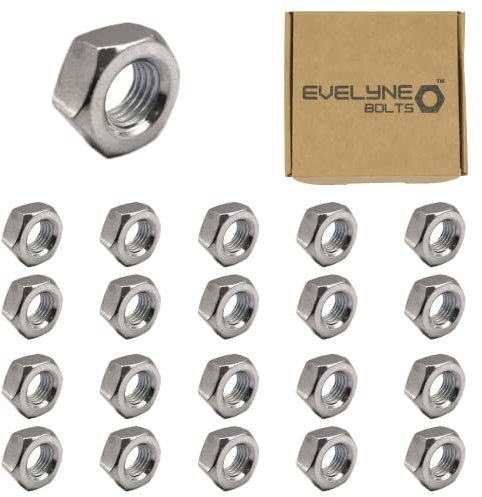 Tuercas hexagonales de acero de rosca fina M8 x 1,00, paquete de 20