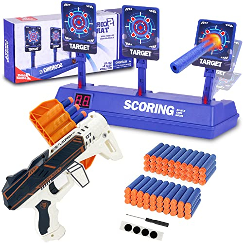 Zielscheibe für Nerf Pistole,Elektronische Wertung Automatisches Zurücksetzen Digitale Ziele für Nerf Gun Spielzeug,Weihnachten Geburtstags Geschenke Spielzeug für 6 7 8 9 10 Jahre Kinder Junge