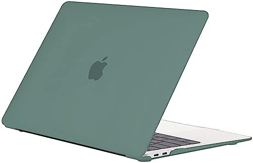 EooCoo Opaco Custodia Macbook Air 13 Pollici M1 A2337 A2179 A1932, 2020 2019 2018, Plastica Cover Rigide Compatibile per Cover Macbook Air M1 13 con Retina Display, Verde Notte Opaco