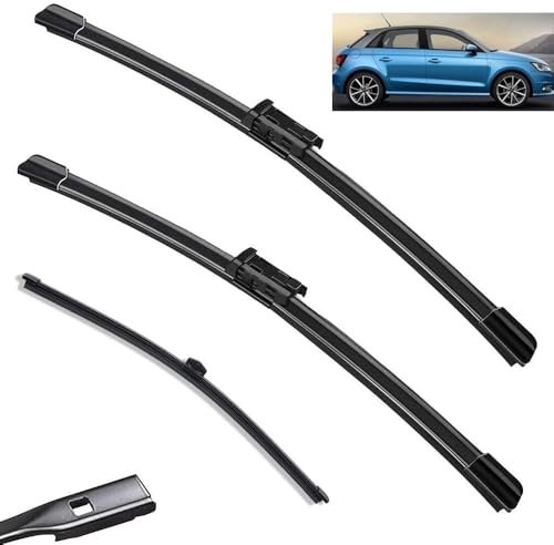 Scheibenwischerblätter für vorne und hinten, Set, kompatibel mit Audi A1 Scheibenwischer vorne und hinten 2010 2011 2012 2013 2014 2015 2016 2017