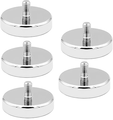 Nizirioo 5 Stück Neodym Magnete: Magnet mit Gewinde, M6 Gewindebolzen 32mm Topfmagnet mit 32Kg Zugkraft Kleine Magnete für Schrauben Öse oder Haken Runde Magnete