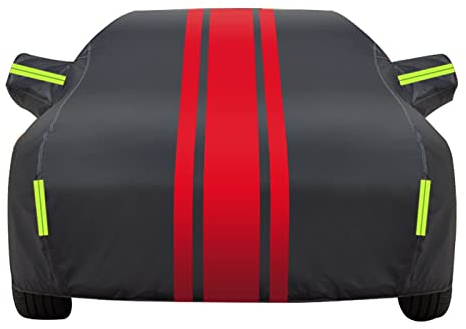 MARXAN Komplette Abdeckungen Außen für Peugeot Expert (Big), Autoplanen Abdeckplane wasserdicht wetterfeste Auto Abdeckplane Garagen Außen Zubehör,C/Black-Red