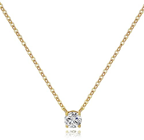 Cosie Lily Femme Collier 925 Argent Sterling 14K Plaqué Or/Plaqué Or Rose/925 Argent Bijoux Cadeau pour Femmes Noël Anniversaire Saint - Valentin Jour de la Mère