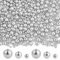 1200 Stück Silber Runde Perlen mit Loch Abstandsperlen 4mm / 6mm / 8mm Bastelperlen für Armbänder Halsketten Ohrringe DIY Bastelarbeiten