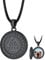 FaithHeart Kupfer Foto Anhänger für Damen Herren, Schwarz Medaillon mit Wikinger Valknut Symbol, Wikinger Amulett mit Bildanhänger für Geburtsstag Vatertag
