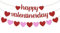 Happy Valentine's Day Banner Valentinstag Party Dekorationen Rot Rosa Glitzer Herzen Girlande Banner für Valentinstag Hochzeit Jahrestag