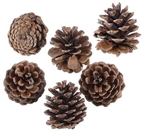 Zerodeko 6st Tannenzapfen-Ornamente Christbaumkranz Rattan Dekoration Gefälschte Tannenzapfen Erntedank Tannenzapfen Natural Pine Cones Krippendekoration Hölzern Anhänger