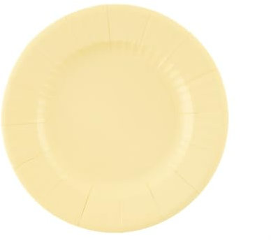 Dream' s Party 8 piatti diametro 21 cm in carta monouso COMPOSTABILE plastic free GIALLO - VANIGLIA