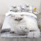 BAIL Sommer Bettbezüge 135x200 Chinchilla-Katze, Bettwaesche Linienregiment, Bettbezug Mikrofaser 3teilig, Bettwäsche Weich Atmungsaktiv und 2 Kissenbezüge 80x80 cm, mit Reißverschluss
