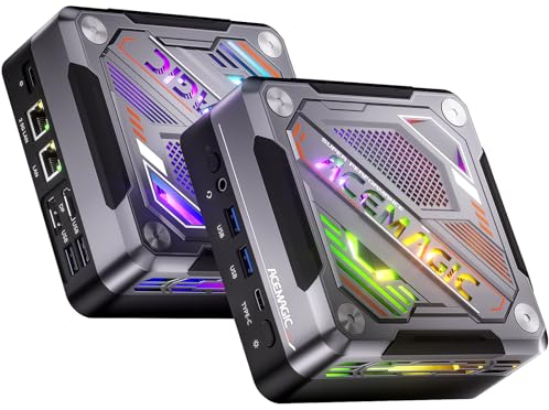 ACEMAGIC AM18 Mini Gaming PC, AMD Ryzen 7 8845HS (8C/16T, bis zu 5.1Ghz), AMD Zen4 Mini PC,32GB DDR5 (5600MHz) 1TB (PCIe4.0) NVME SSD Mini Computer with WiFi6 | 2.5G LAN| 8K UHD | Win11 | Type-C