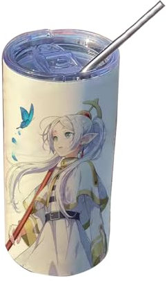 Xinchangda Frieren Mug isotherme en acier inoxydable avec paille pour l'école et le bureau 480 ml