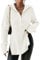Cicy Bell Damen Pullover Langarm,V-Ausschnitt,Strickpullover,Half Zip Slouchy Ribbed Knit Sweatshirt mit Seitenschlitz Trendy Herbst-Winter Pullovers Oversized Polo Style Casual Tops(Weiß,M)