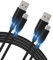 Amzpas Cavo USB Type-C, Cavo USB C 3A, Cavo per iphone 15, USB A a USB C Ricarica Rapida QC 3.0 Nylon per Samsung S24/S22/S21, iPhone 15/15 Pro iPad Pro/Air, Xiaomi OnePlus (2M+2M, Nero)